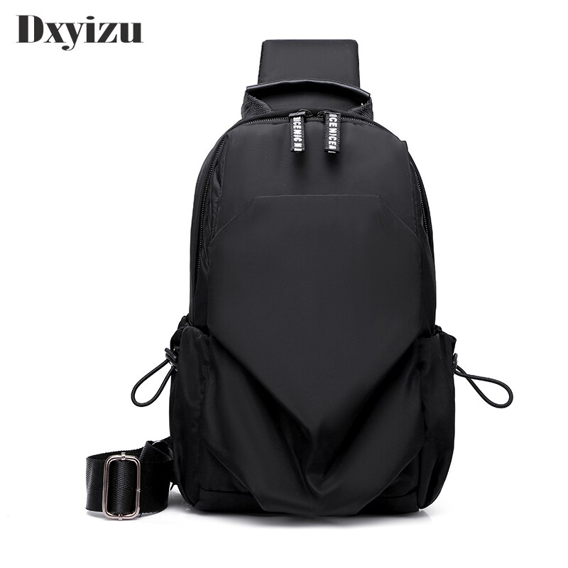 Simple Men Canvas Chest Bag Messenger Bag Crossbody Bag Black Casual Simple Single Anti Theft Shoulder Bag