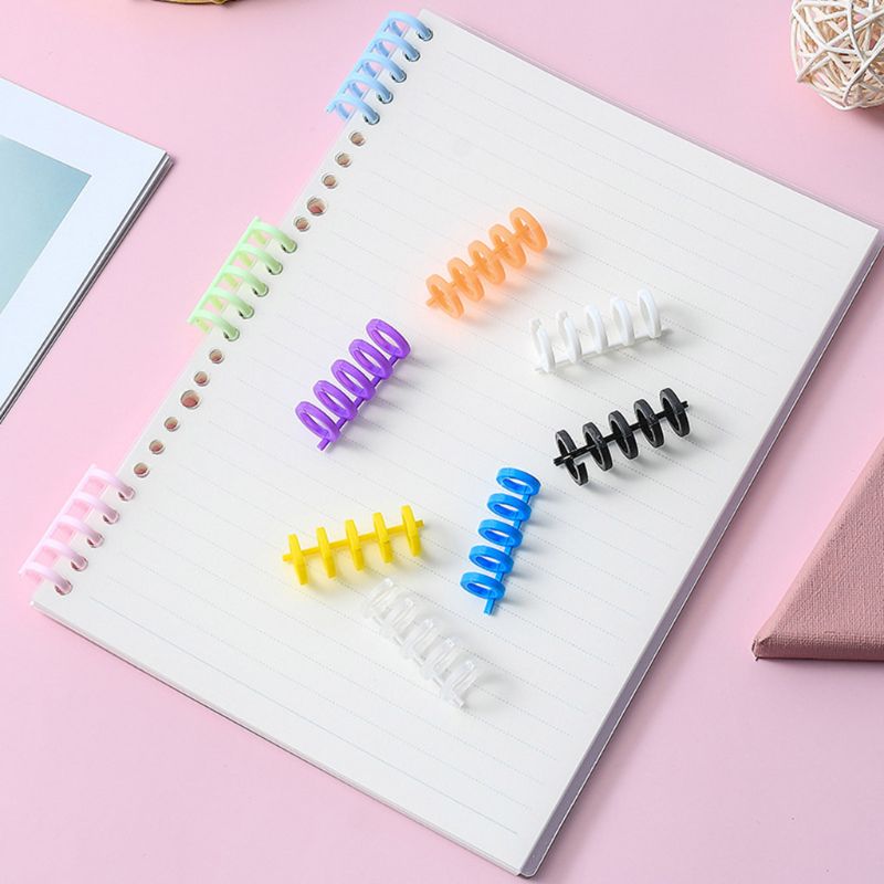 5pcs 30 Hole Loose-leaf Plastic Binding Ring Spring Spiral Rings for 30 Holes A4 A5 A6 Paper Notebook Stationery Office Supplies