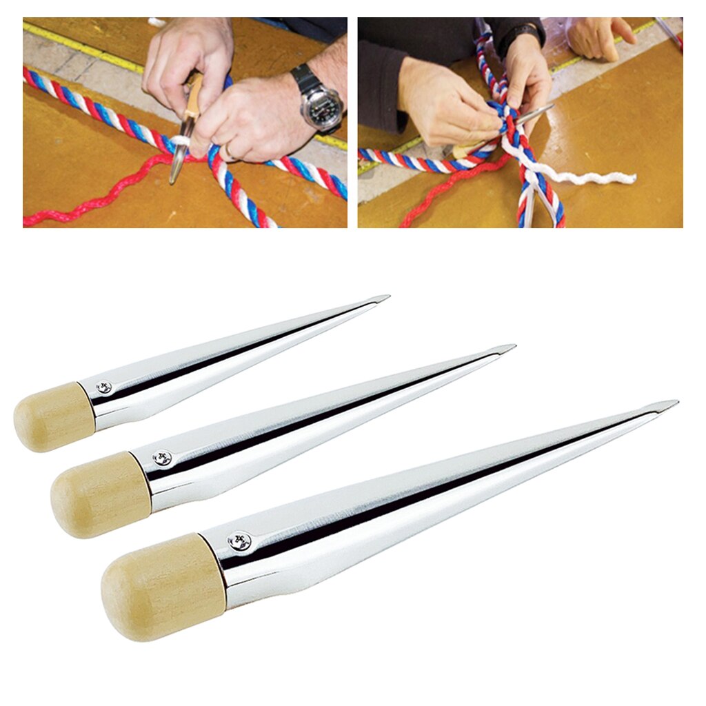 180-380mm Boat Splicing Spike Swedish Stainless Steel Splicing Spike Fid & Wood Handle For Yacht Marine Rope Wire Line