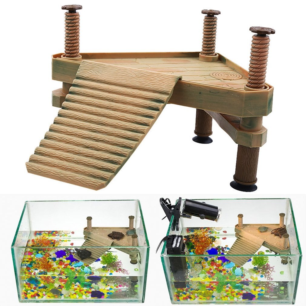 Eco-friendly Plastic Box Dock Natural Animal Turtle Pier Basking Platform Dock For Aquarium Fish Tank Decor