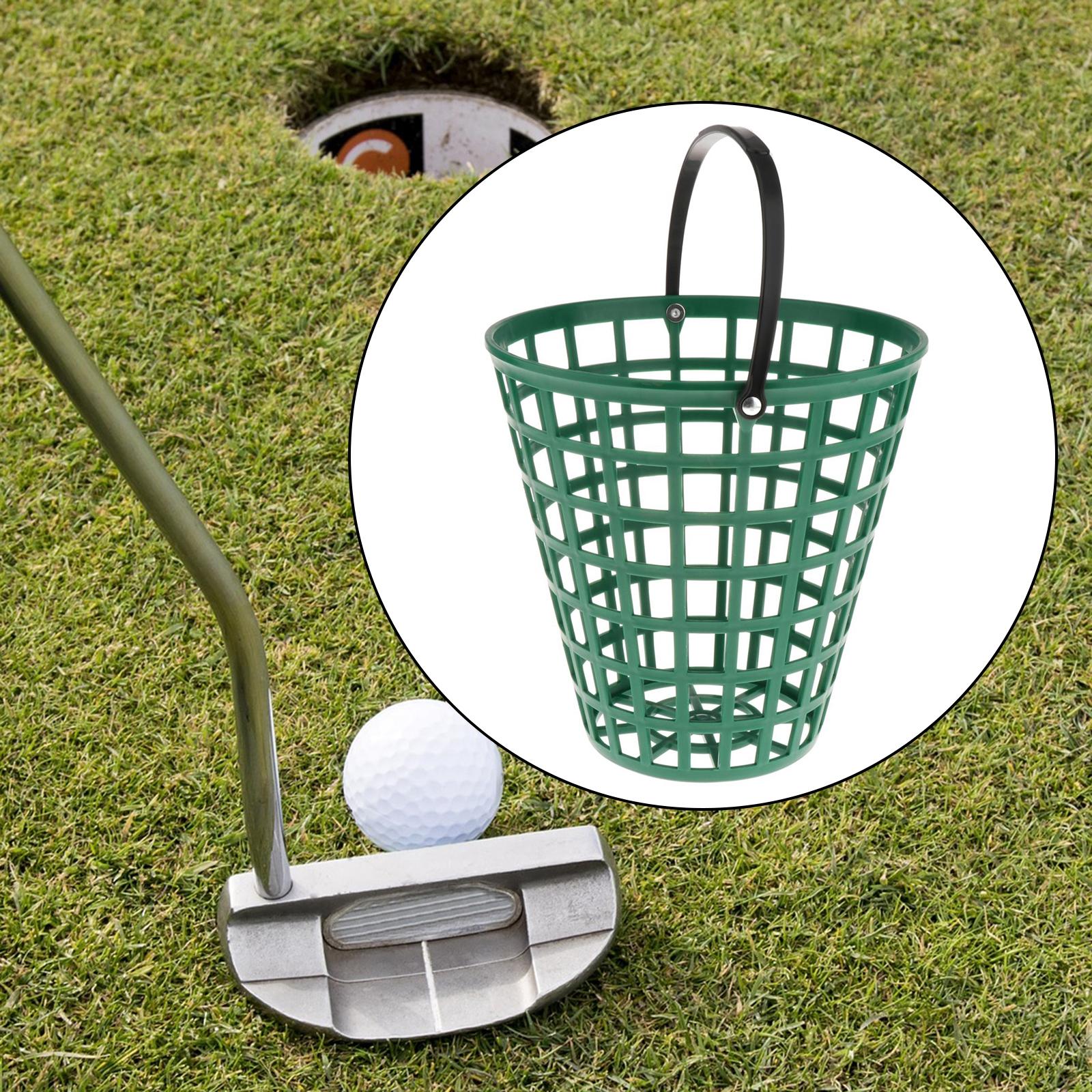 Panier de balle de golf incassable, support de seau de transport en plastique avec poignée: Rouge