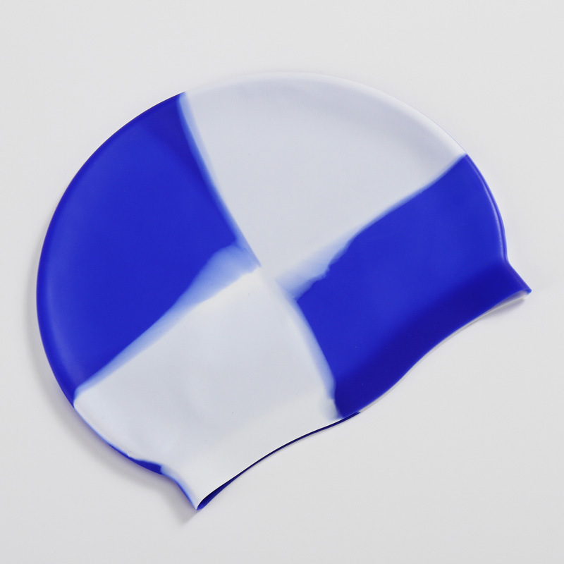 Silicone Adult Waterproof Swimming Cap Gradient Color Dry Hair Swim Cap for Men Women Protect Ears Swim Hat Swimming Accessories: Clear