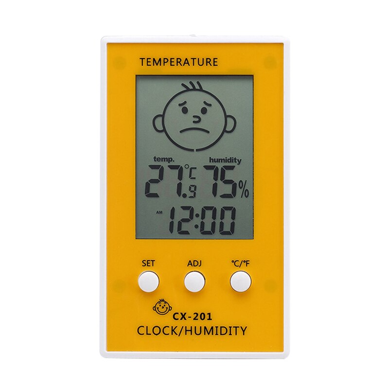 1Pcs Digital Thermometer Kids Smile Thermometer Hygrometer Meter for Detect Indoor Temperature and Humidity: yellow