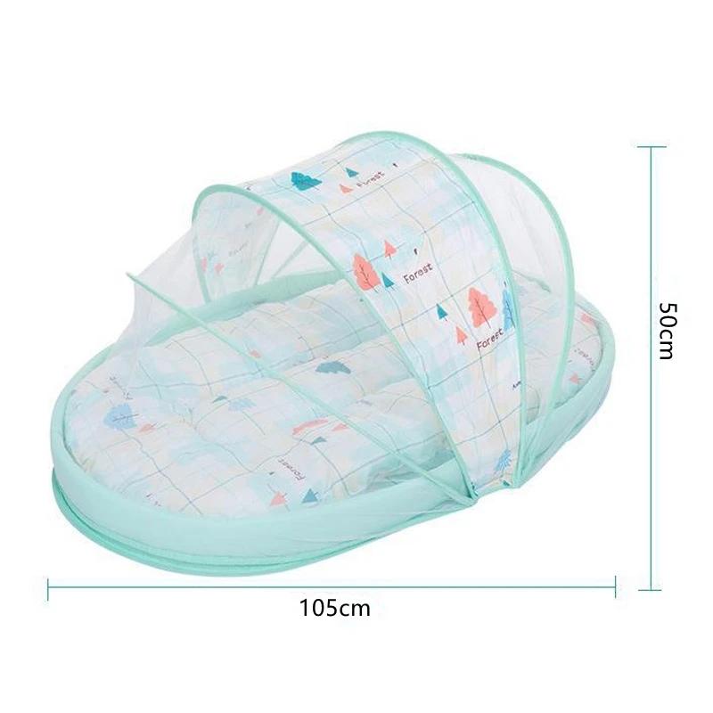 Recém-nascido Anti-queda Mosquiteiro, portátil, sem instalação, dobrável, cama estilo moderno, 4 estações, 3 pcs set