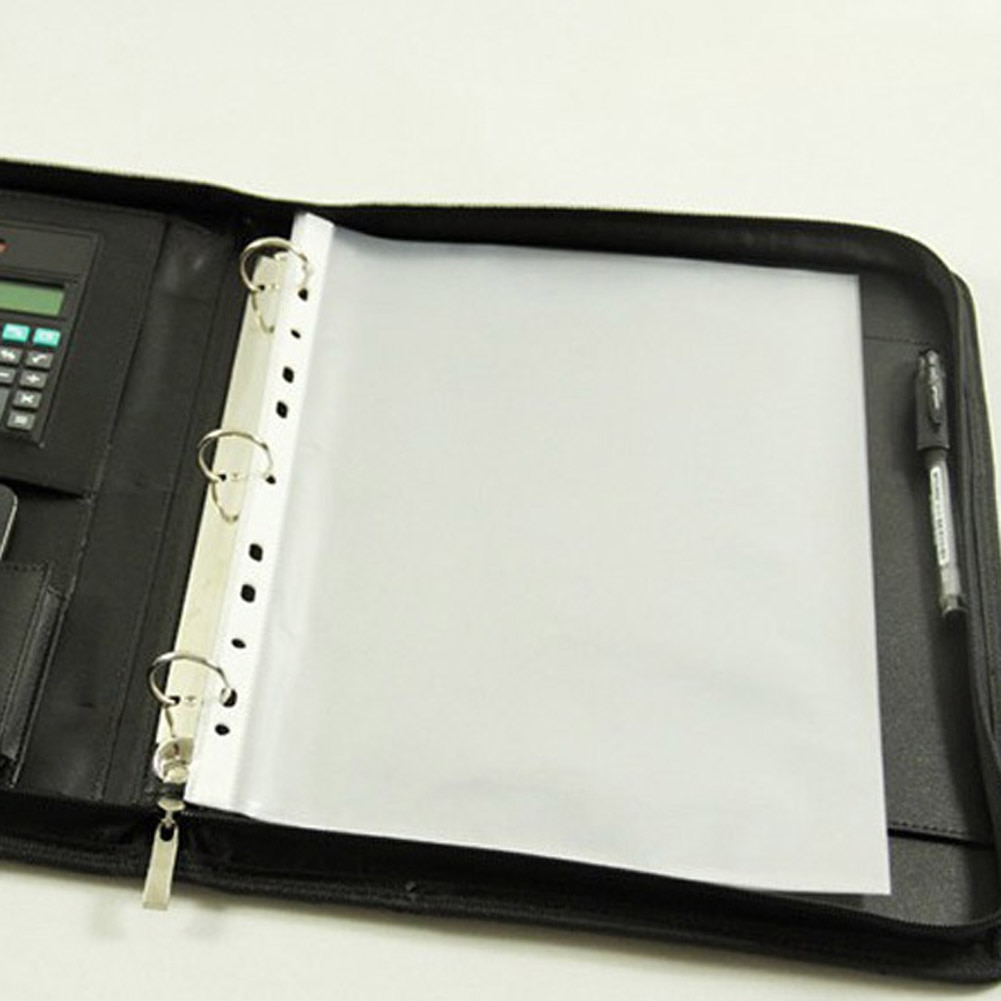 100 Sheets 8.5x11 / A4 Strong Transparent Poly- Punched Pockets X 100 Sleeves, 11 Holes, PP Bag For Ring Binder/folders