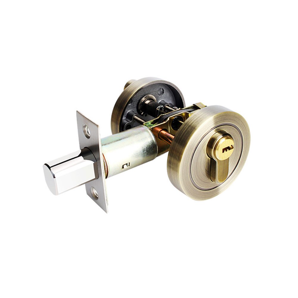 Zinc Alloy Atresia Double-sided Invisible Lock Mortice Channel Tube Wells Atresia Deadbolt Invisible Door Locks: Bronze