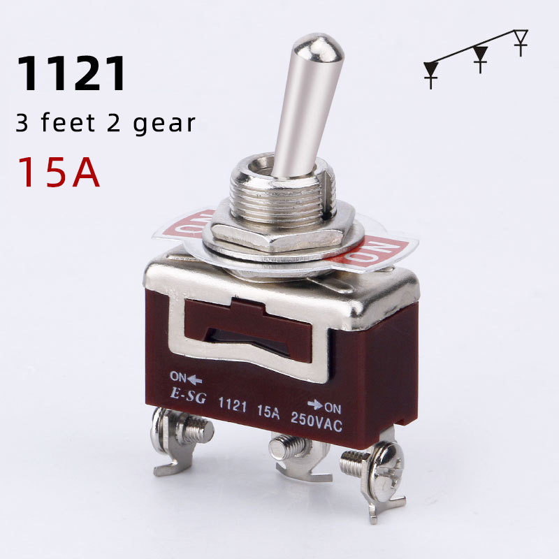 Toggle rocker toggle switch copper screw foot two 3 2/3 gear 6 foot E-SG1021/1121/1122/1221/1321 toggle switch 1322 15A 250V380V: Other