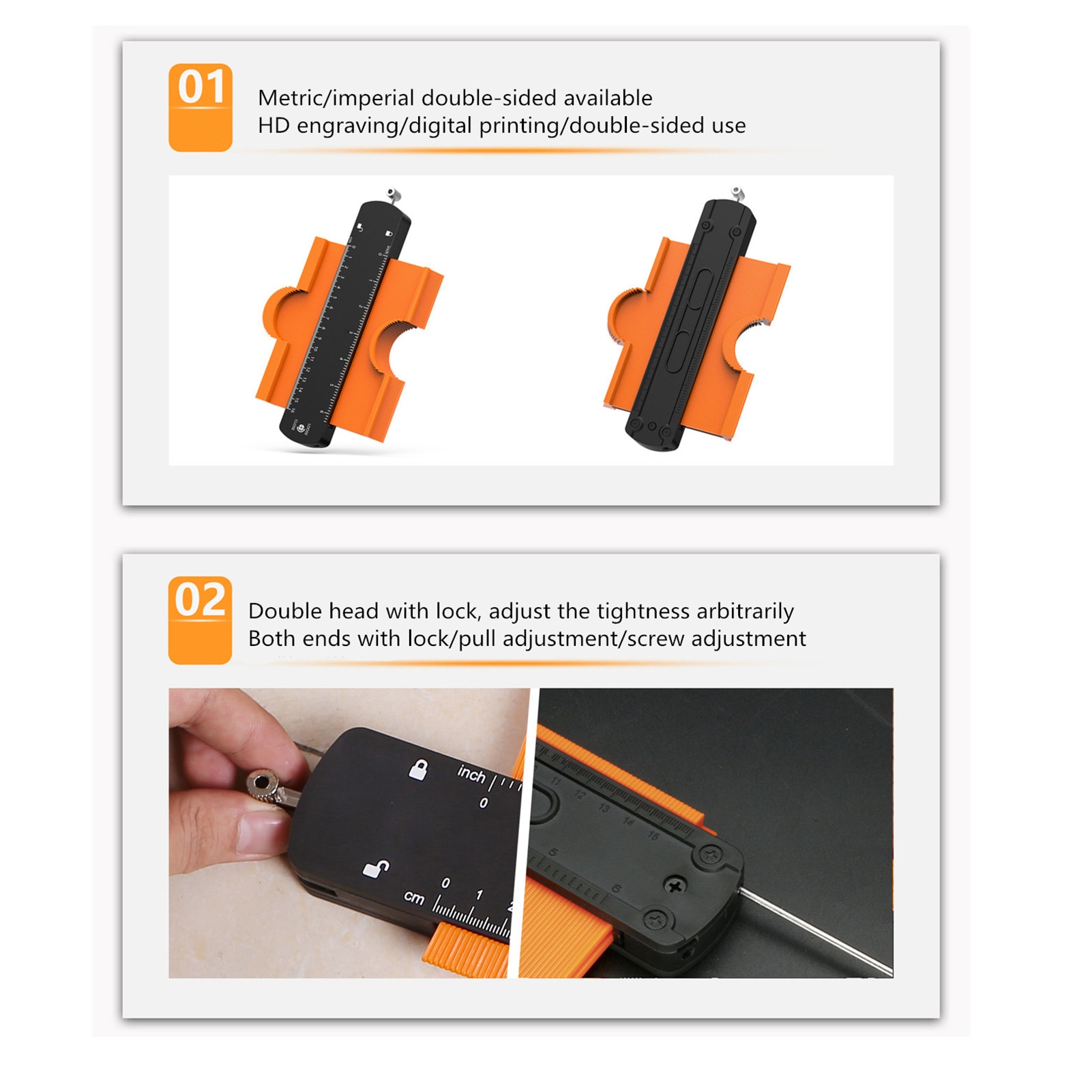 10 Inch Contour Measuring Instrument Shape Replicator Contour Measuring Tool With Lock