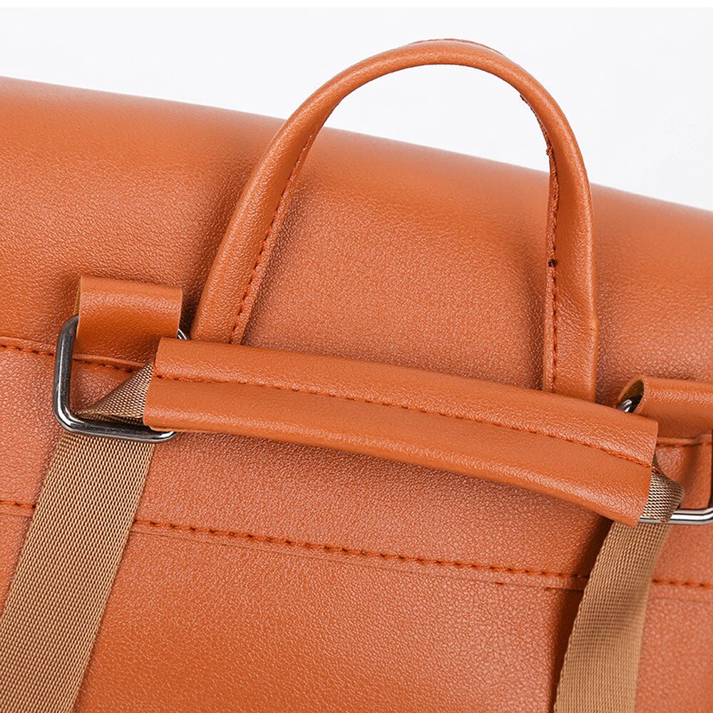 Women backpack Vintage Pure Color Leather School Bag Backpack Satchel backpack women Shoulder Bag bolsa