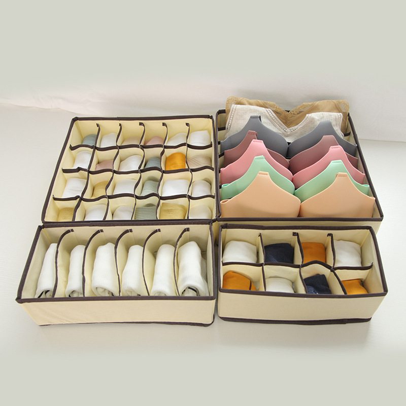 Cajón de armario para dormitorio, organizador de ropa interior, calcetines, sujetador, cajas de almacenamiento de ropa, armarios, ropa interior, calzoncillos, caja de almacenamiento para sujetador: Amarillo