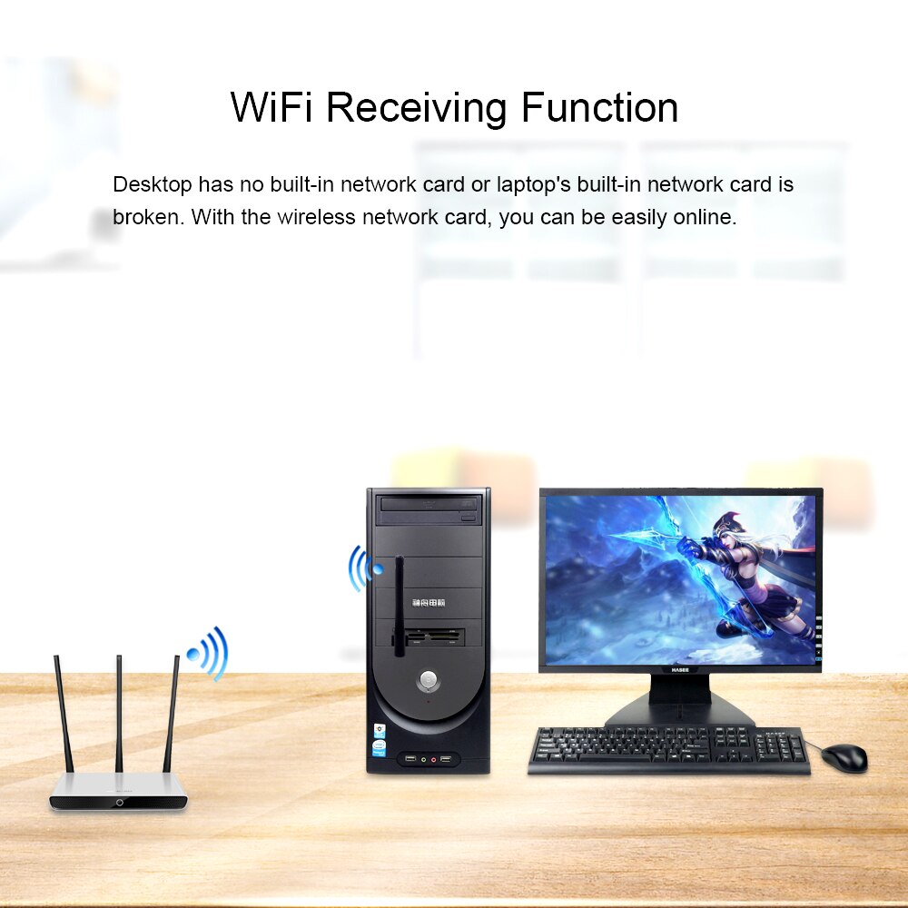 2dBi CHIPL Mini Adaptador USB WiFi 150mbps Placa de Rede Wi-Fi adaptador PC Wi Fi Antena Wi-fi Dongle 2.4G ethernet USB Receptor Wi-fi