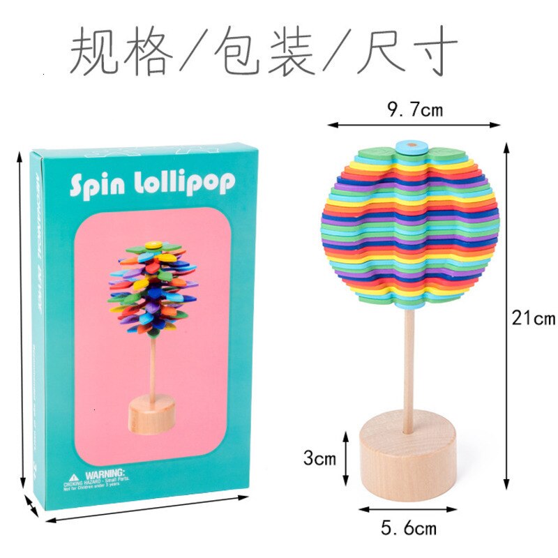 Creativity Helicone Rotating Lollipop Wooden Educational Toys For Children Adult Home Office Stress Relief Decoration Toy