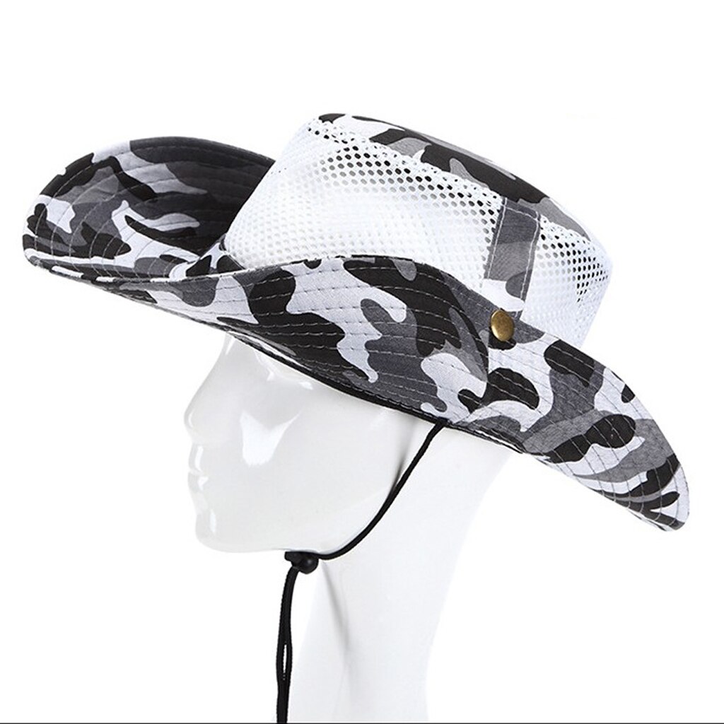 Men Women Sun Protection Hat Wide Brim Bucket Hat Fishing Hats Mesh Hats