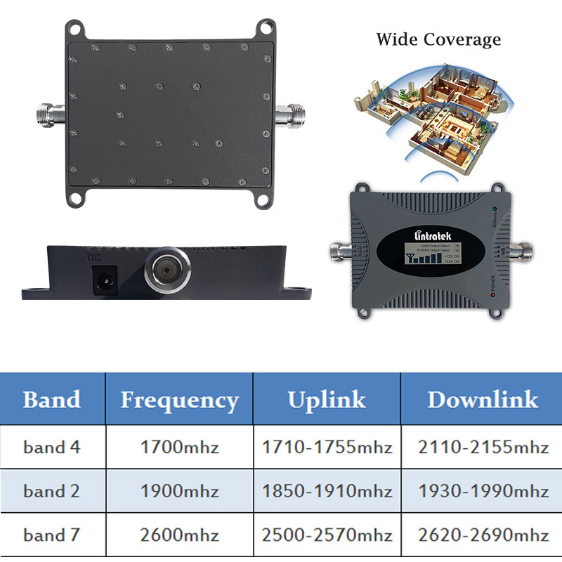 Lintratek 2600 Mhz 4G Lte Signaal Booster 4G 1700 Aws 3G 1900 Pcs B2 Cellulaire Booster Repeater 2600 Mobiele Gsm Versterker Dd