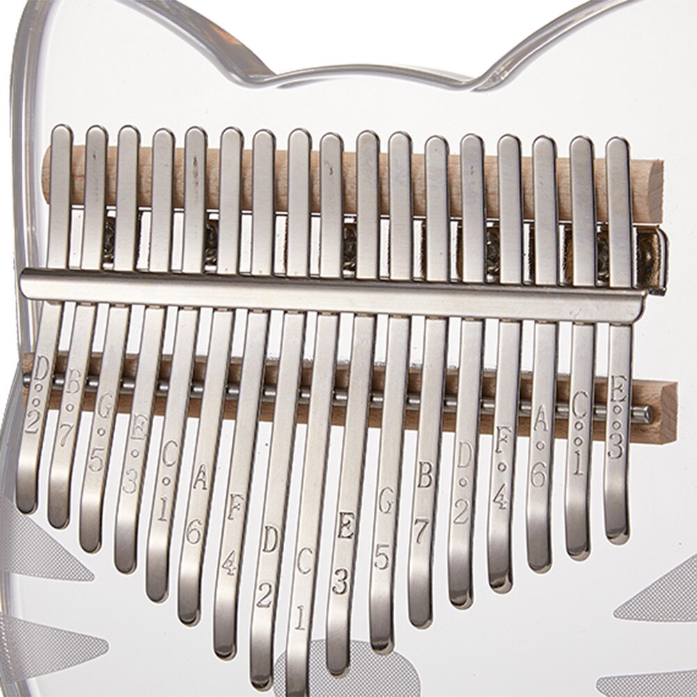 17 Key Duim Vinger Piano Transparante Kat Kalimba Acryl Duim Vinger Piano Gitaar Voor Beginner Muziekinstrumenten