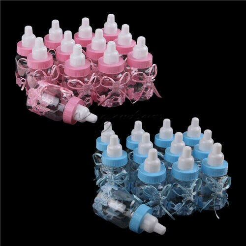 12pcs/lot Baby Shower Baptism Christening Birthday Party Favors Candy Box Bottle