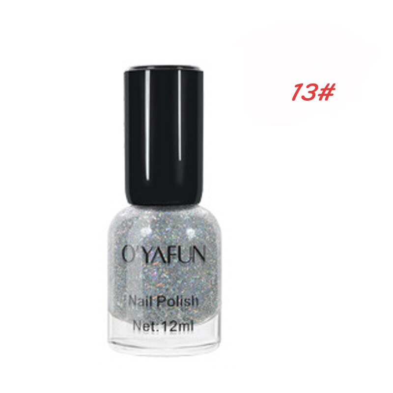 Neglelak hurtigtørrende ingen belysning slik macaron farve neglemaling giftfri gør-det-selv neglekunstpigment glitter neglelak hurtigttørrende: 13