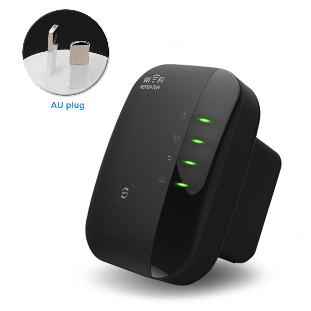 Amplifier High Speed Ethernet Port Mini Wireless Plug Signal Booster Home Range Extender WIFI Repeater Internet Office 300Mbps: US / Black