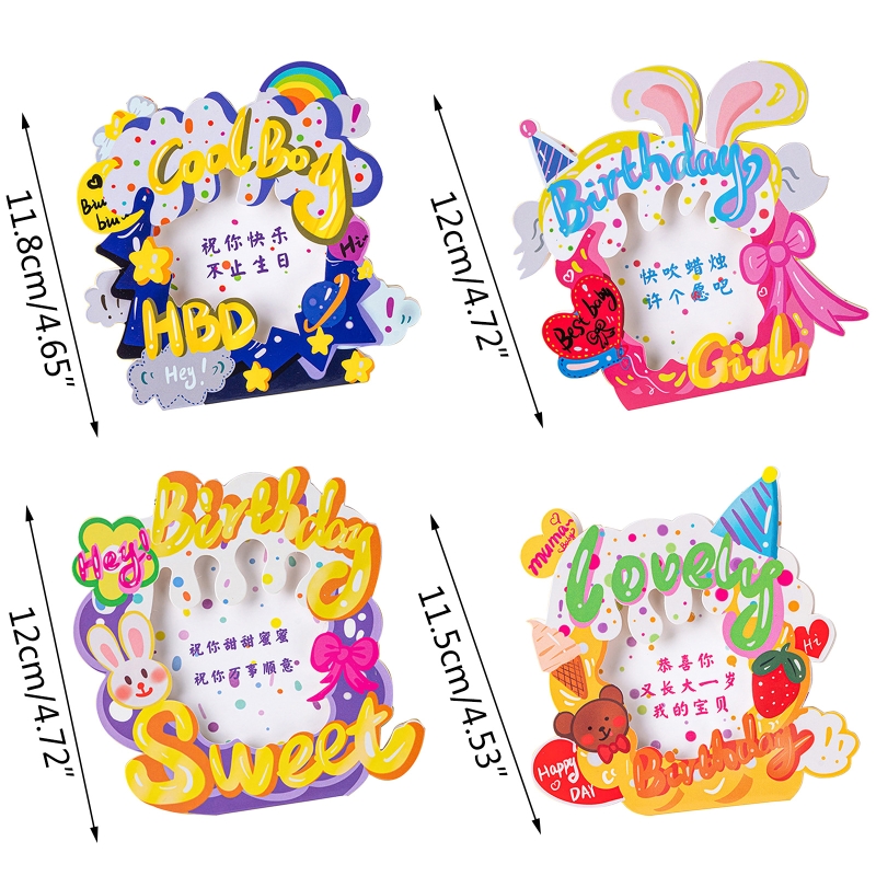 3D Pop hoch Geburtstag Karte Foto Rahmen Karte Karikatur Bär Erdbeere Segen Karten für freundlicher Jungen Mädchen Geburtstag Segen Karten