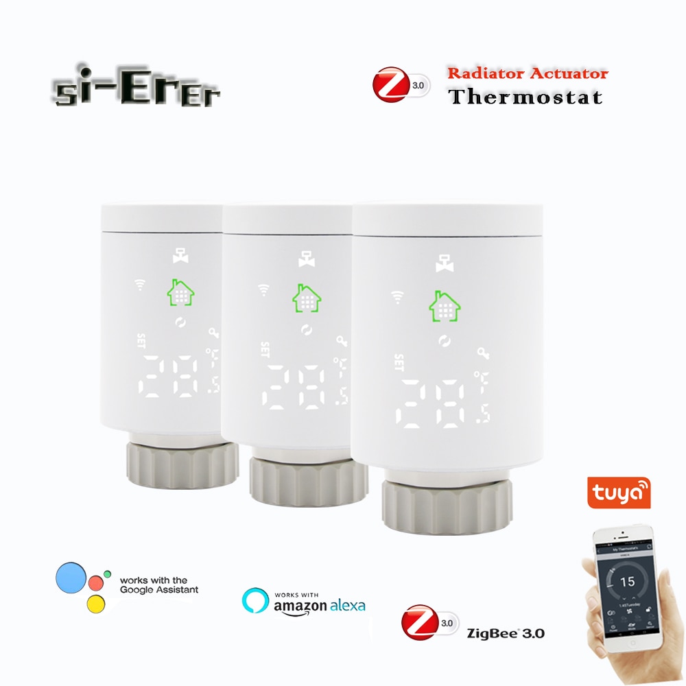 Válvula termostática reguladora de suelo Zigbee 3,0, TUYA con radiador de control programable, funciona con Google home