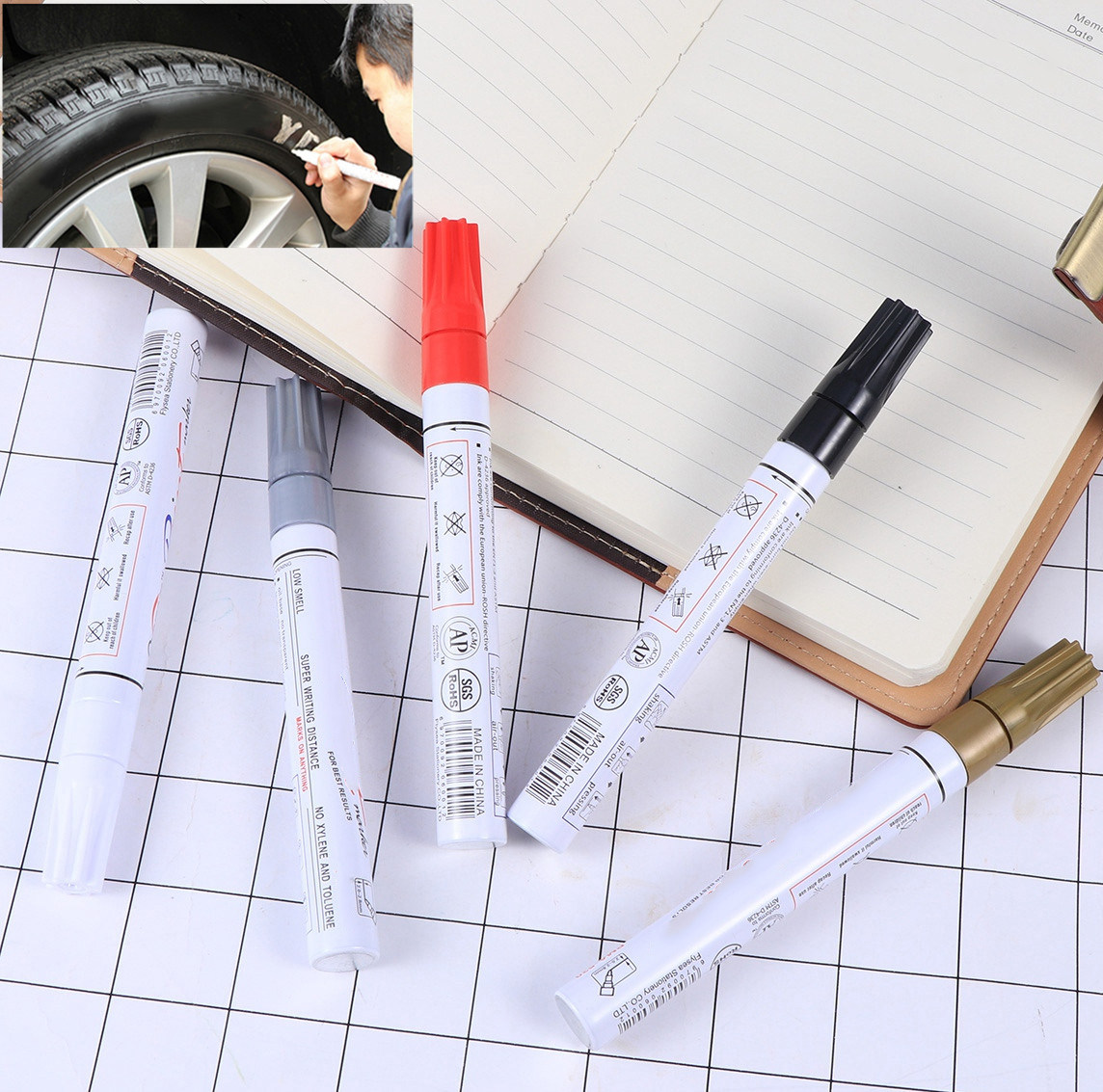 Pennarello per Ritocco Vernice Auto, Strumento di Copertura Nero per Riparazione Graffi, Pennarello Automobilistico per Ritocchi