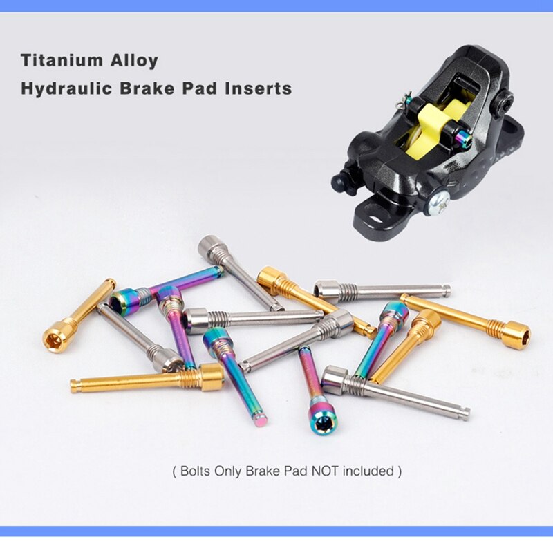 Pernos de titanio M4 para pastilla de freno de disco de bicicleta, insertos de perno roscado, tornillo para pinza de disco hidráulico XT R XT