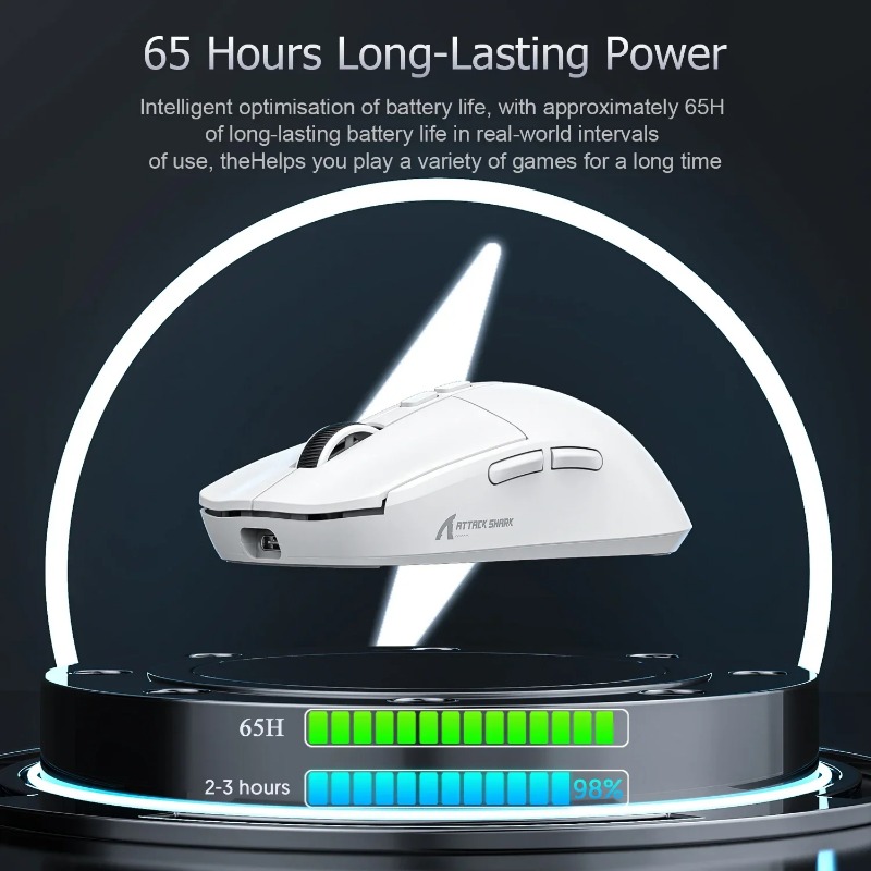 Attack Shark X11 PAW3311 ratón Bluetooth, conectividad de modo Triple, base de carga magnética táctil, ratón para juegos ultraligero