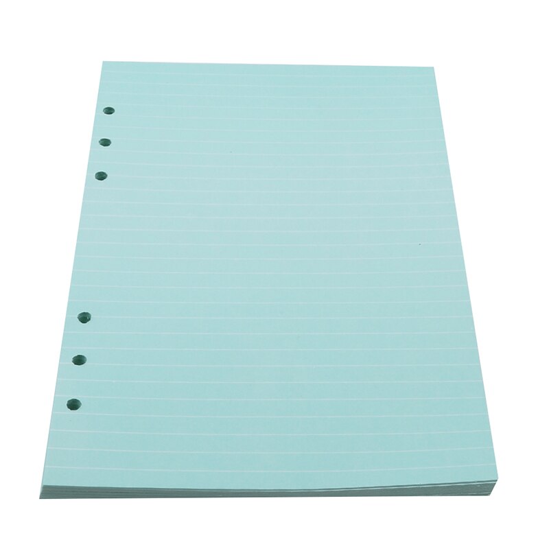 Farverige  a5 løvblade notesbøger genopfylder 6 huller ringe bindemiddel spiral dagbog planner indre kerneindsatser papir gæstebog: Grøn