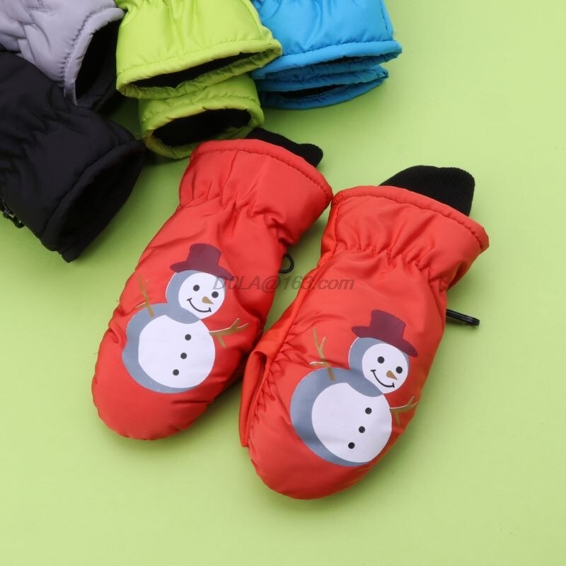 Guantes de esquí de invierno cálido para niños y niñas guantes antideslizantes resistentes al viento resistentes al agua extendidos en la muñeca