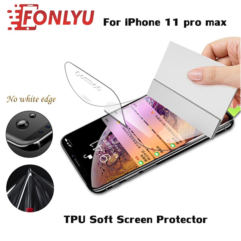 10pcs Soft Silicon Hydrogel Screen Protector Voor iPhone 11 Pro Max TPU Clear Film Volledige Cover Screen Protector Film niet Glas