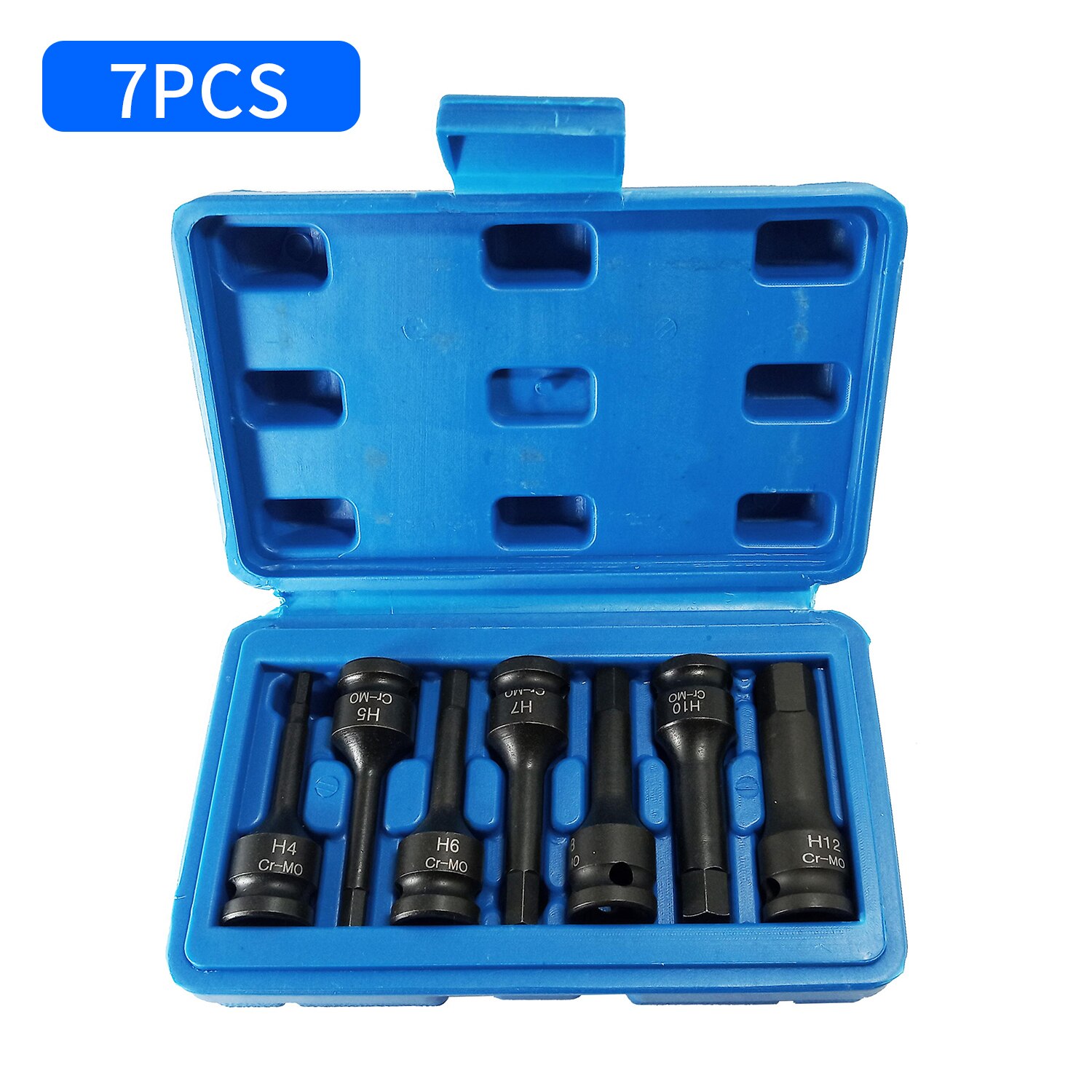 7Pcs Impact Socket Bit Set 3/8-Inch Drive Chroom-molybdeen Staal Hex Key Socket Metrische Allen Bit Impact spline Socket Bit Set: Default Title