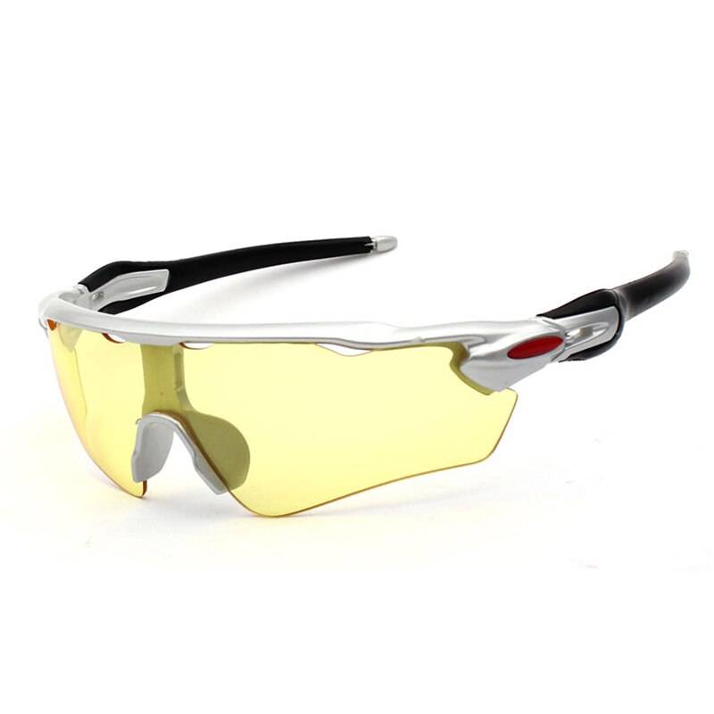 Sport Zonnebril Winddicht Goggle UV400 Fietsen Running Rijden Vissen Golf Honkbal Softbal Wandelen Bril Eyewear: Sliver