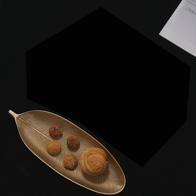 Nordische dekorative Tablett Gold blätter bilden Serviert ablett Schmuck Palette Obst Snack Gericht Tisch Lagerung Organizer (klein)
