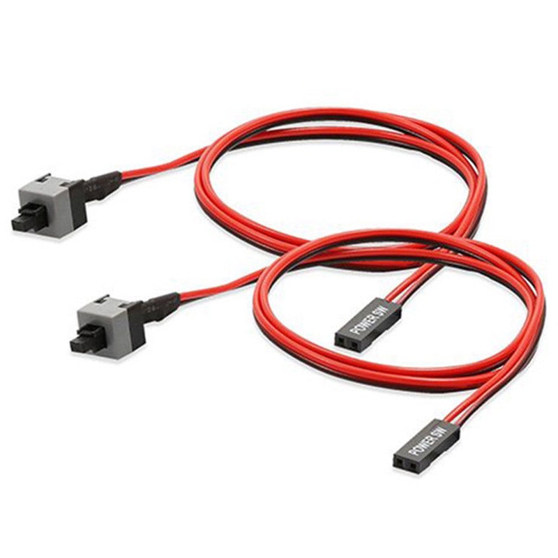 5PCS 50cm 2 Pin SW PC Power Cable On/Off Push Button ATX Computer Switch Wire