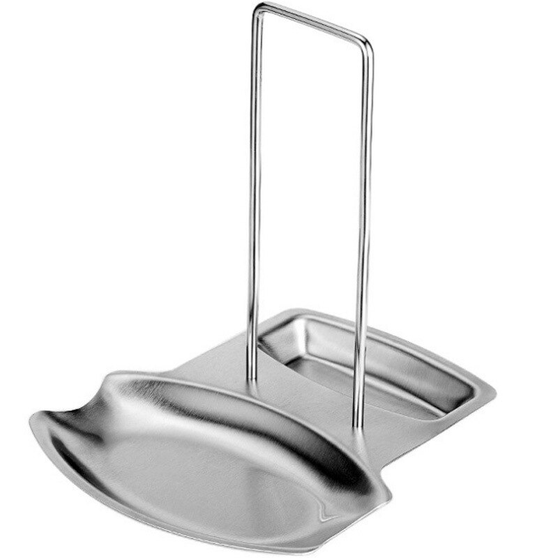 Repose-cuillère et couvercle en acier inoxydable 304, support de couvercle de casserole pendant la cuisson, repose-cuillère avec support de couvercle, support de couvercle pour ustensiles de cuisine