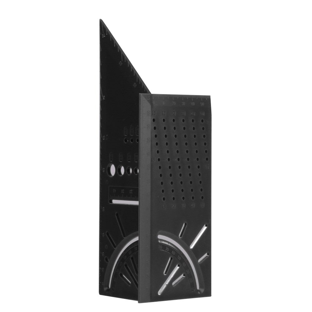 Plantilla de marcado de aluminio para carpintería, calibrador de ángulo Vertical, plantilla de calibre de línea, guía, marcador de cola de pato: B Plastic Black