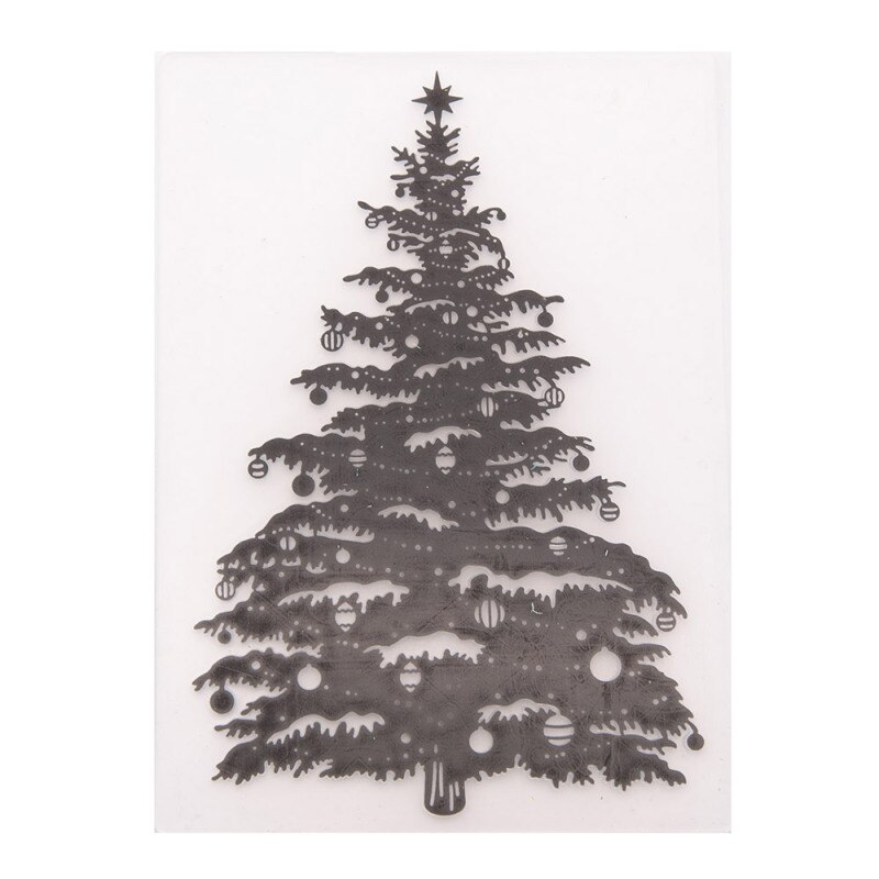 Plastic Embossing Folder Christmas Tree Template for DIY Scrapbook Photo Album Card Paper Craft