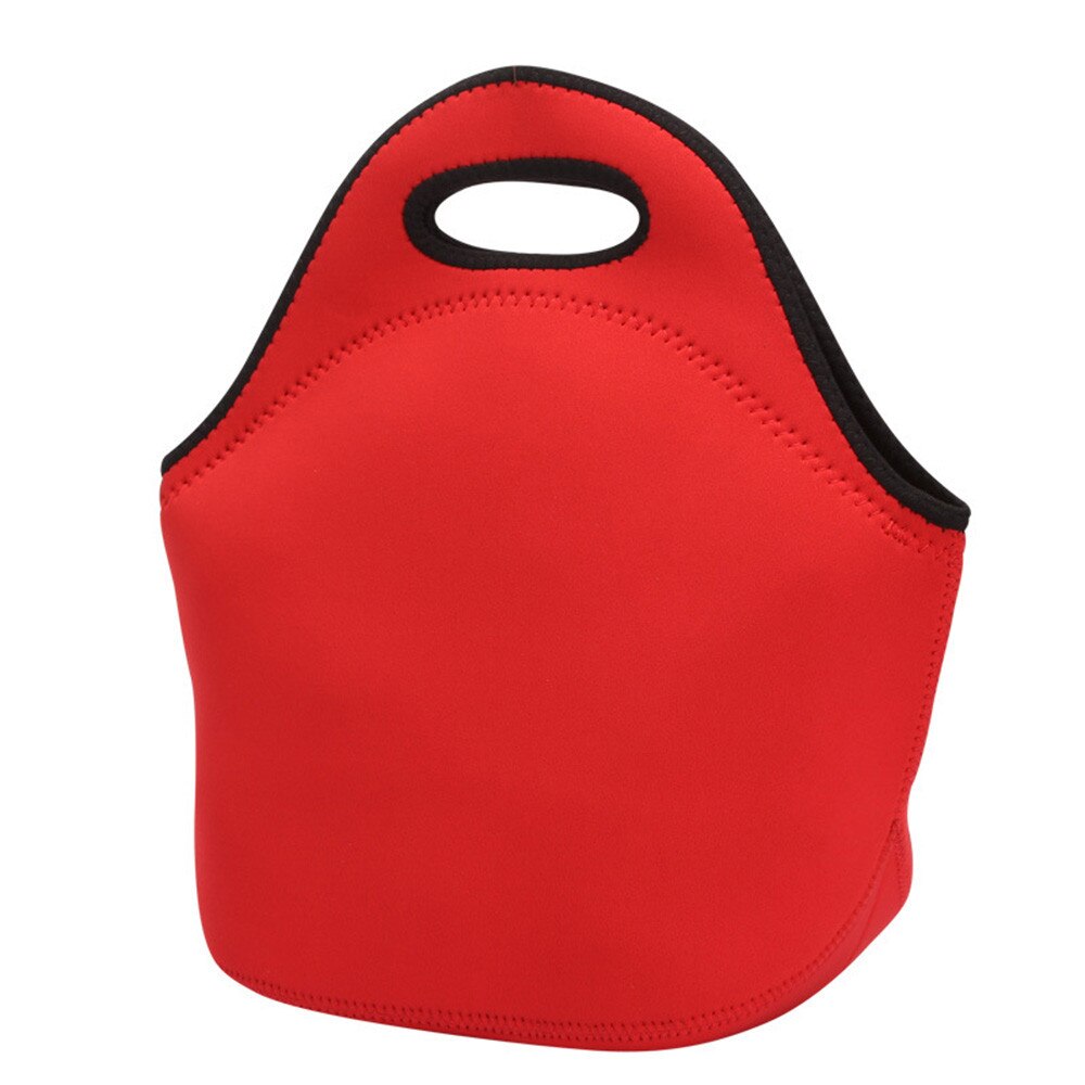 Termic Tas Neopreen Lunch Tote Bag Geïsoleerde Waterdichte Lunchbox Voor Vrouwen Volwassenen Kids Bolsa Alimentos Zwart Rood