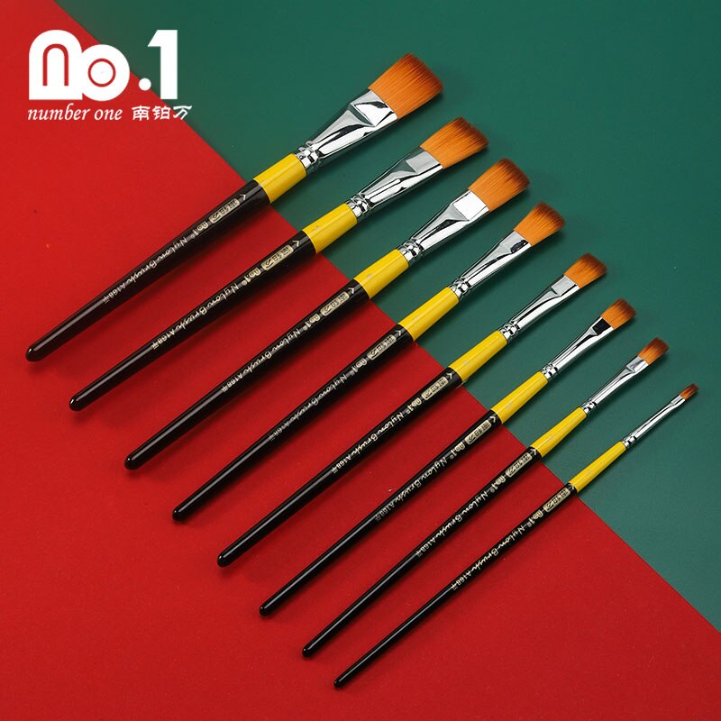 Nylon Paint Brush Used To Wood Makeup Safety Acrylic Watercolor Oil Painting for Artist Drawing Art Supplies No.1 A168 1Pcs