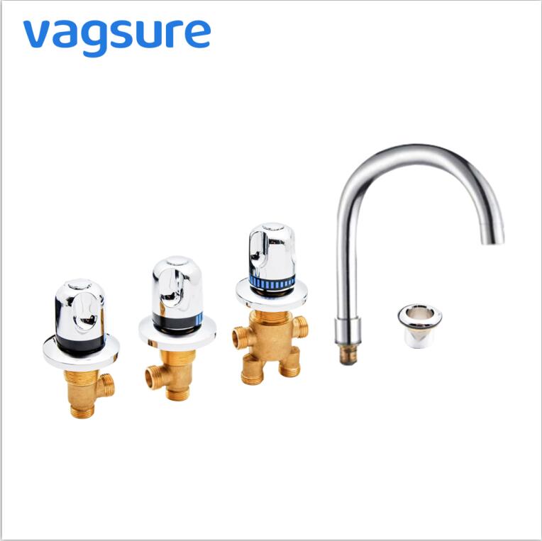 Mitigeur de robinet cascade | Baignoire froide et chaude de Style rond classique, robinet de commande de commutateur en laiton pour baignoire robinet douche