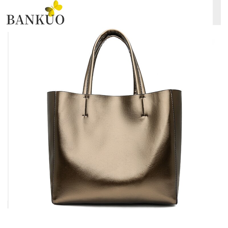 BANKUO Womens Bag Premium PU Lychee Pattern Composite Bag Large Capacity Simple Vintagetote Bags Forwomen Female Bag Z383