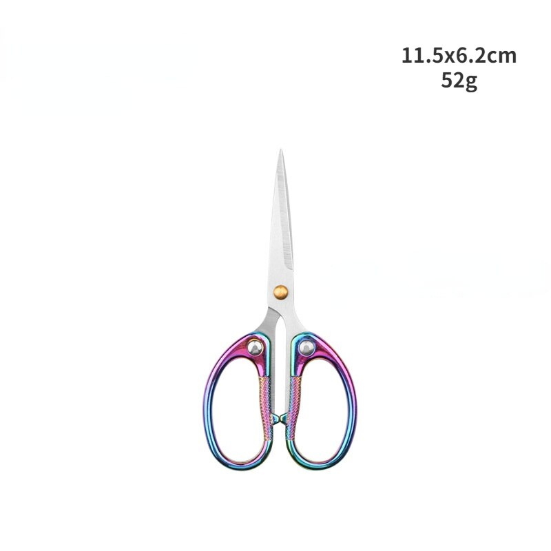 Office Scissors Stainless Steel Zinc Alloy Paper Cutting Scissors Children Students Cut Stationery Scissors: Multicolor 4