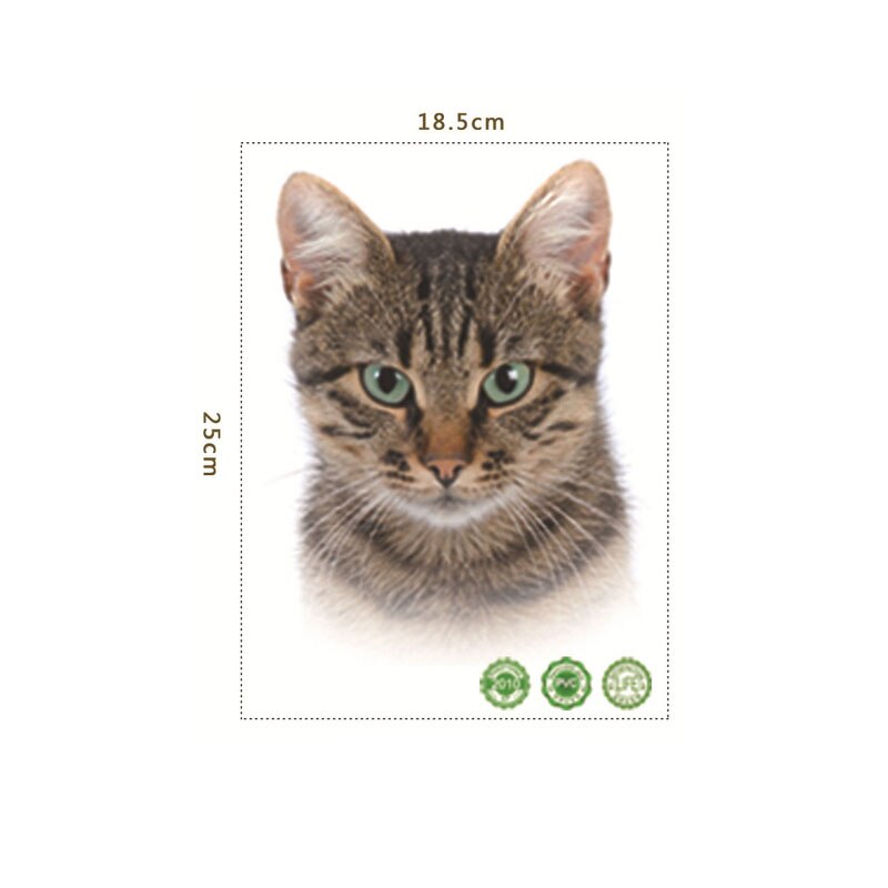 3D koci wzór naklejki naklejki ścienne z kotem naklejka na toaletę wodoodporna dekoracja do domu szklane okno Wall Art 25*18.5cm: 3