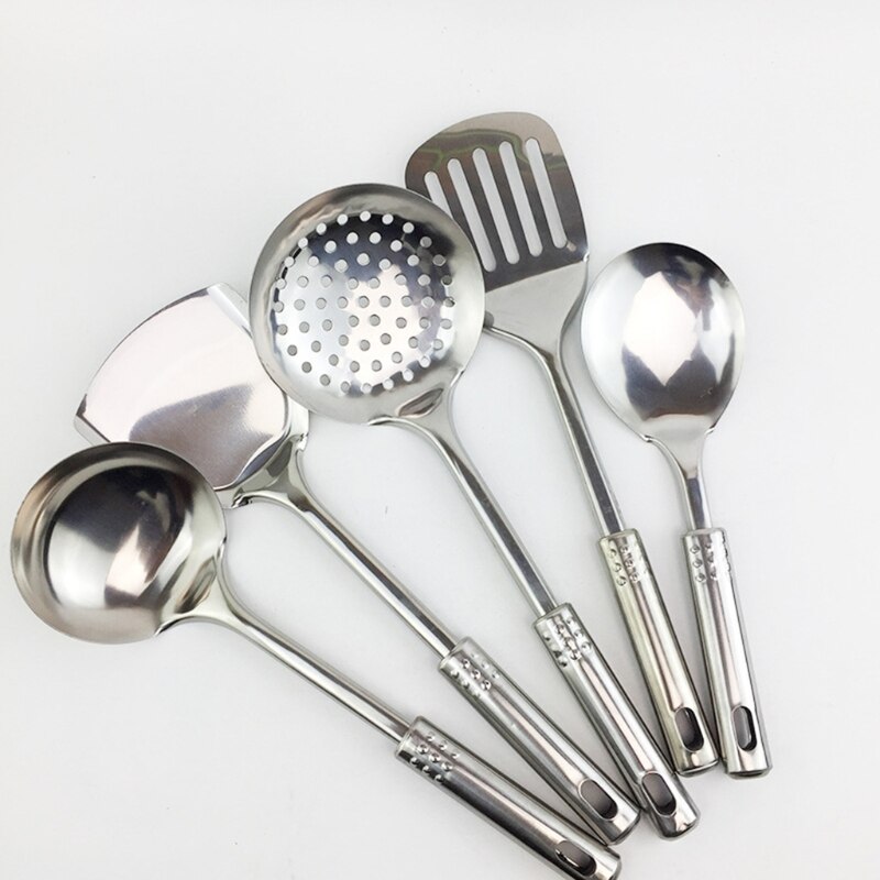 7 Pcs Keuken Kookgerei Set Duurzaam Roestvrij Staal Kookgerei Turner Tang Spatel Voor Thuis Keuken