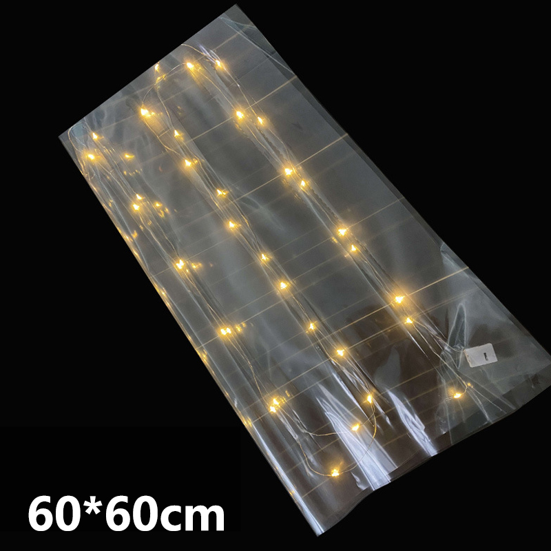 Papel de para envolver flores LED, papel de celofán transparente, a prueba de agua, ramo Floral, manualidades, álbum de recortes, DIY, suministros de floristería