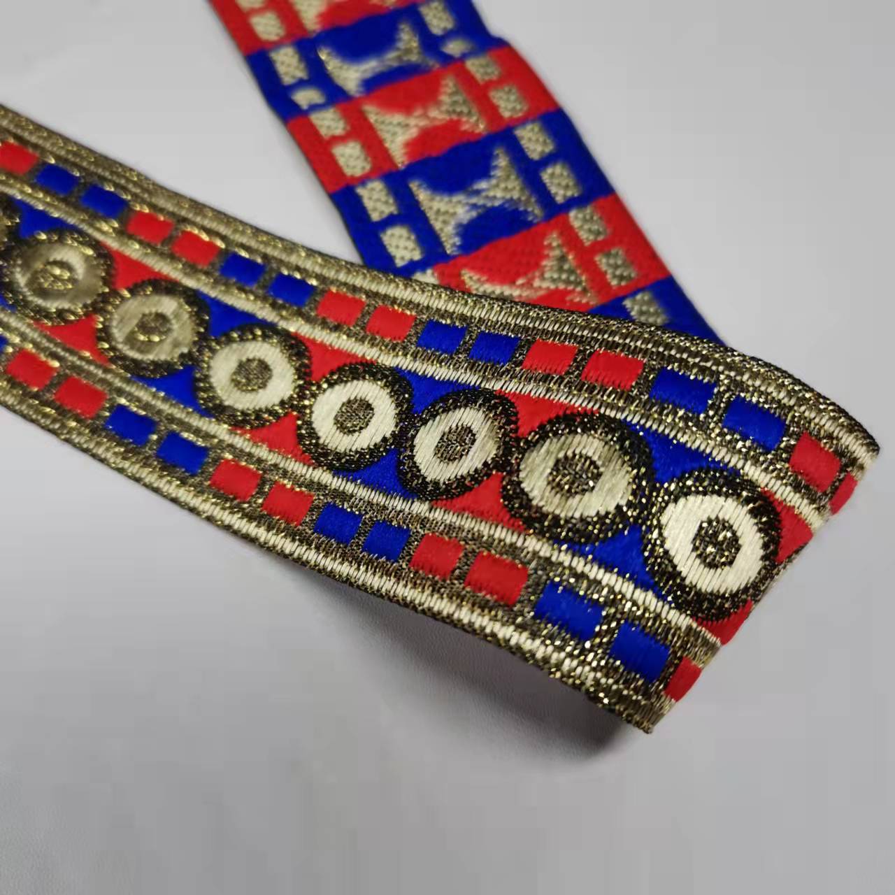 Ruban Jacquard tissé, 33mm de large, 7 yards, sangle pour chien, bricolage, plusieurs Styles: 6