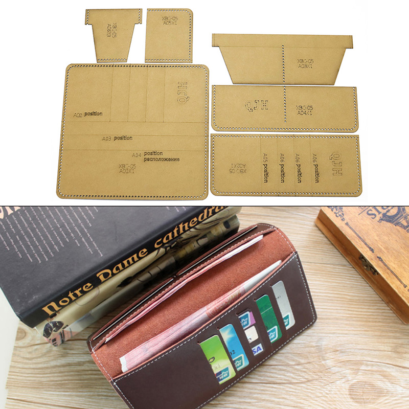 4 Pièces Porte-carte Acrylique Pochoir Modèle Bricolage Cuir Artisanat