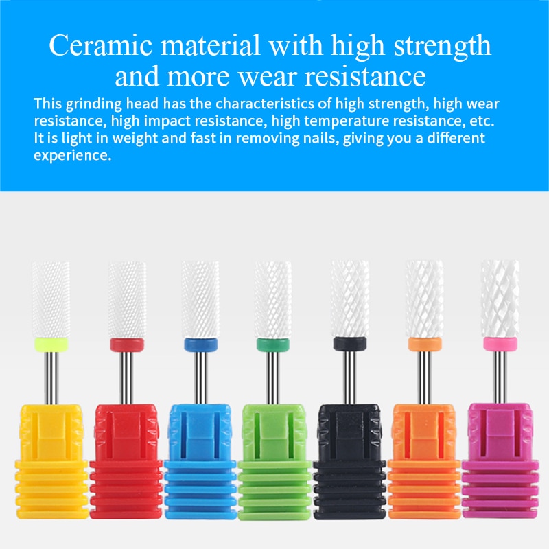 1pc cerâmica prego brocas cabeça de moagem elétrica arte do prego lixar polonês ferramentas da arte do prego ferramenta fresa