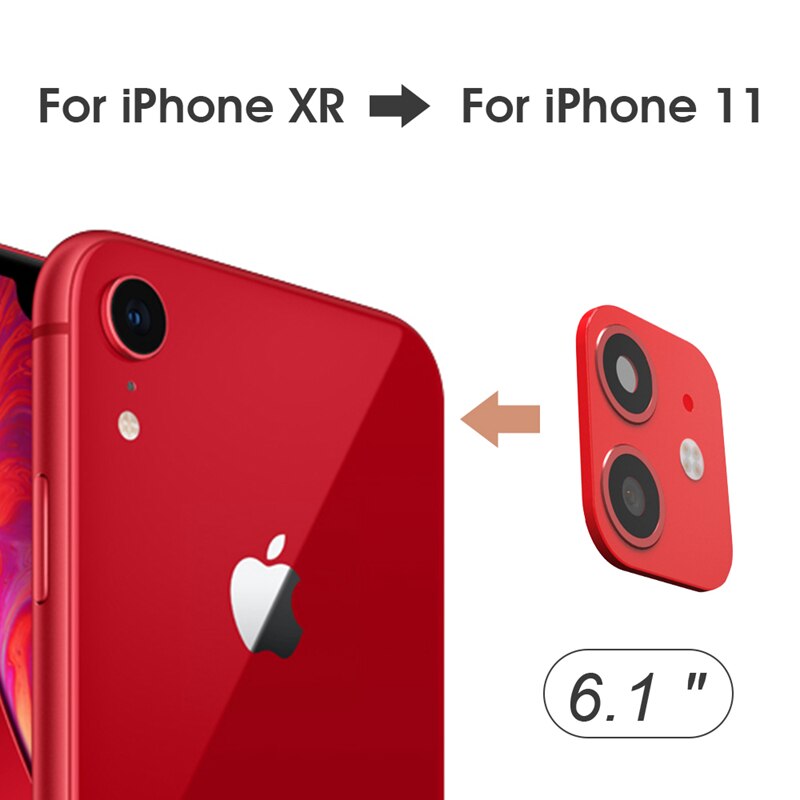 Para iPhone X XS Max XR XS Seconds cambio para iPhone 11 Pro Max pegatina de lente de cámara Protector de pantalla cambio para iPhone 11: Red / XR