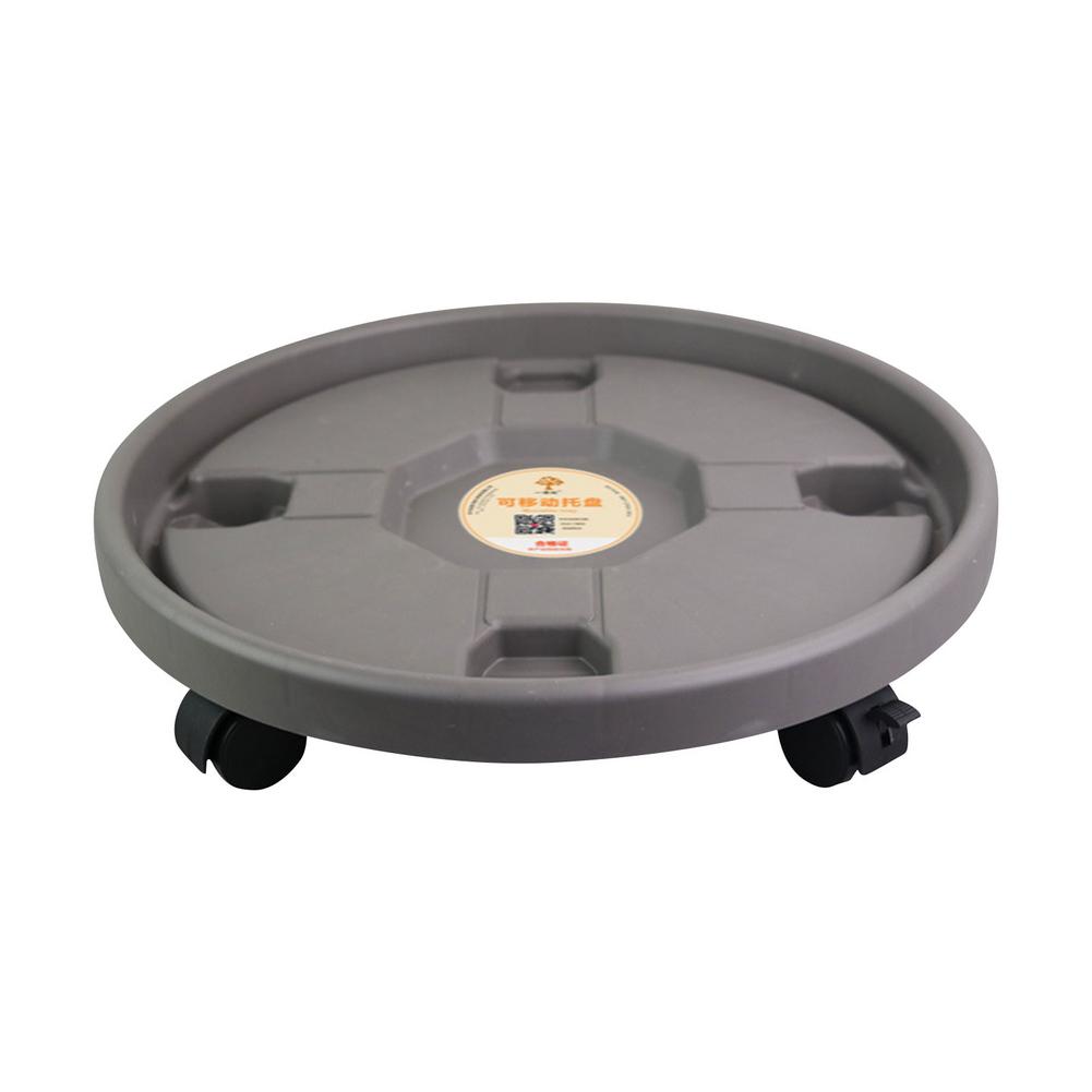 Movable Flower Pot Holder, Universal Wheel, Mobile Tray, Plastic Vase With Roller, Round Chassis, Potted Plants Receiving Water: 32CM